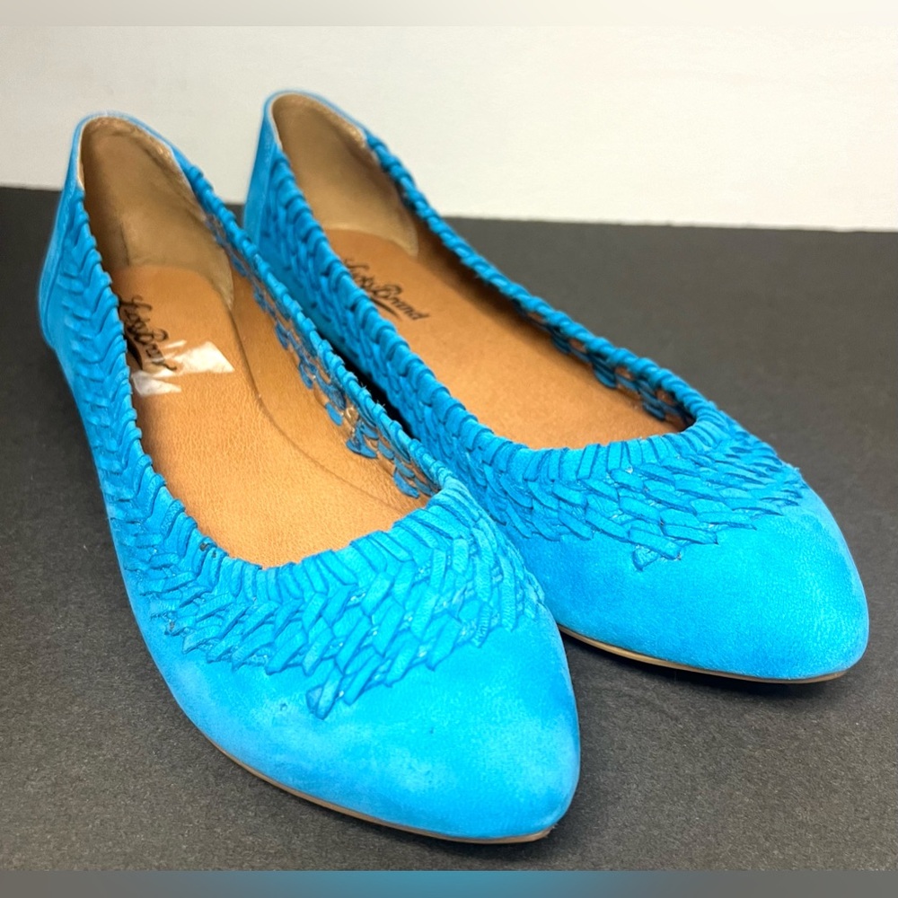 Lucky Brand Turquoise Blue Woven Ballet Flats